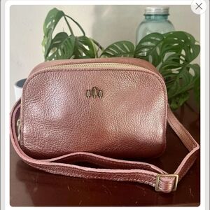 Portland Leather Rose Crossbody Bag with Matching Card Wallet.